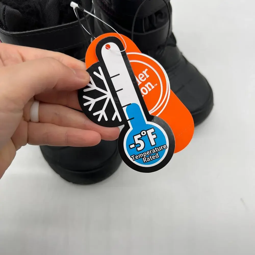 Wonder Nation Toddler & Kids Winter Boots -5F Black Pink Size 9